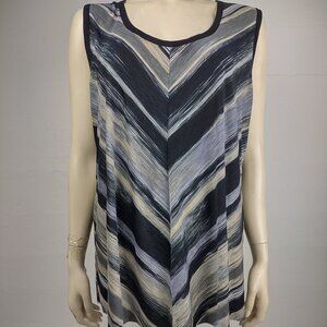 Exclusively Misook black tan gray sleeveless tank shell top womens 2X